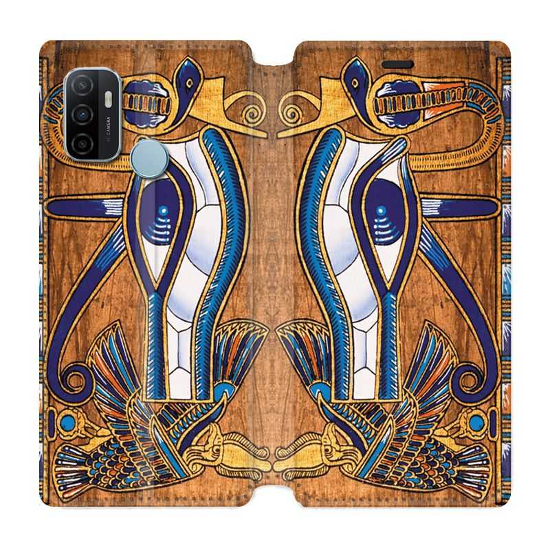 Housse Cuir Portefeuille Pour Oppo A53 / A53S Egypte Papyrus