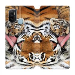 Housse Cuir Portefeuille Pour Oppo A53 / A53S Bebe Tigre