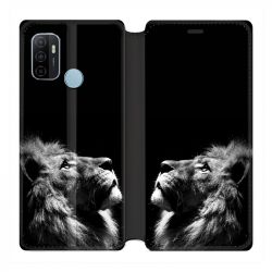 Housse Cuir Portefeuille Pour Oppo A53 / A53S Roi Lion