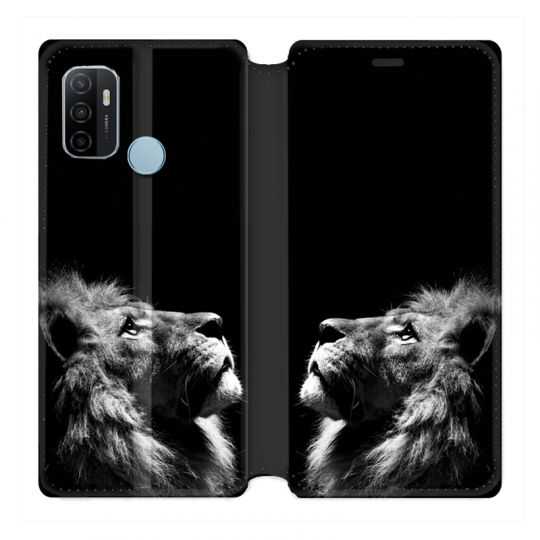 Housse Cuir Portefeuille Pour Oppo A53 / A53S Roi Lion