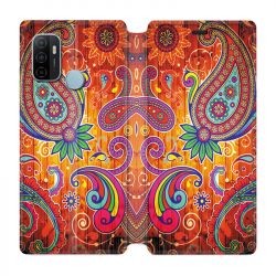 Housse Cuir Portefeuille Pour Oppo A53 / A53S Fleur Psychedelic