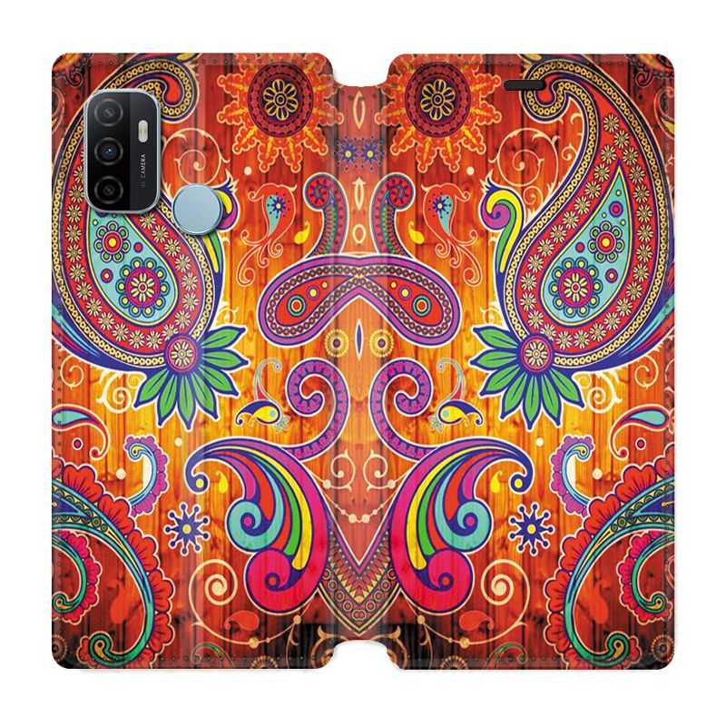 Housse Cuir Portefeuille Pour Oppo A53 / A53S Fleur Psychedelic