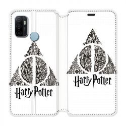 Housse Cuir Portefeuille Pour Oppo A53 / A53S WB License Harry Potter Triangle Blanc
