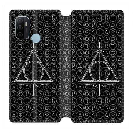 Housse Cuir Portefeuille Pour Oppo A53 / A53S WB License Harry Potter Triangle noir