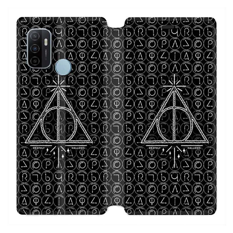 Housse Cuir Portefeuille Pour Oppo A53 / A53S WB License Harry Potter Triangle noir