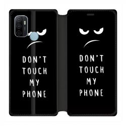 Housse Cuir Portefeuille Pour Oppo A53 / A53S Humour Don't Touch