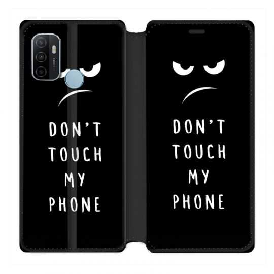Housse Cuir Portefeuille Pour Oppo A53 / A53S Humour Don't Touch