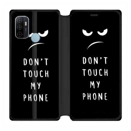 Housse Cuir Portefeuille Pour Oppo A53 / A53S Humour Don't Touch