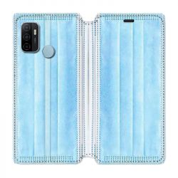 Housse Cuir Portefeuille Pour Oppo A53 / A53S Humour Masque chirurgical