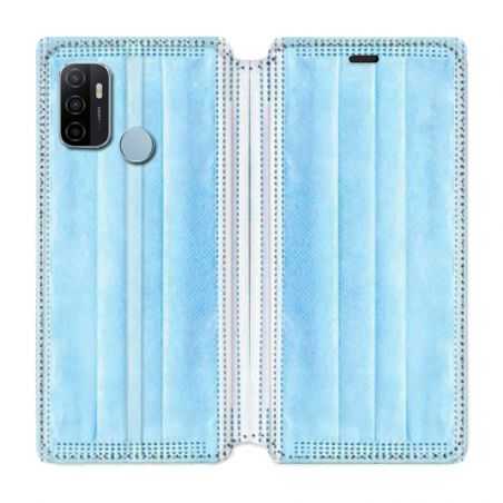 Housse Cuir Portefeuille Pour Oppo A53 / A53S Humour Masque chirurgical