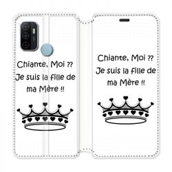 Housse Cuir Portefeuille Pour Oppo A53 / A53S Humour Moi Chiante