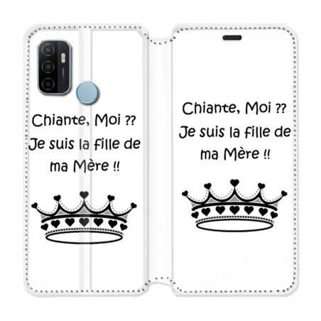 Housse Cuir Portefeuille Pour Oppo A53 / A53S Humour Moi Chiante