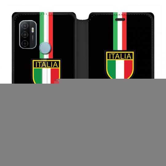 Housse Cuir Portefeuille Pour Oppo A53 / A53S Italie 3 Noir