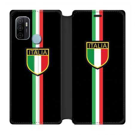 Housse Cuir Portefeuille Pour Oppo A53 / A53S Italie 3 Noir