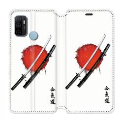 Housse Cuir Portefeuille Pour Oppo A53 / A53S Japon Epée