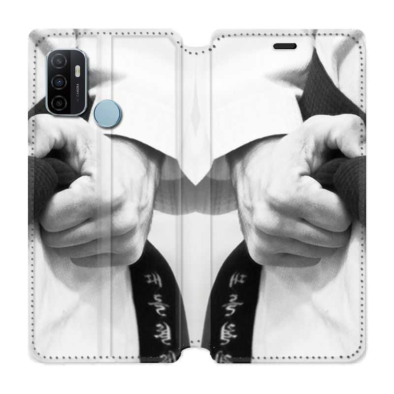 Housse Cuir Portefeuille Pour Oppo A53 / A53S Judo Kimono
