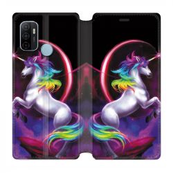 Housse Cuir Portefeuille Pour Oppo A53 / A53S Licorne Arc en ciel