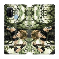 Housse Cuir Portefeuille Pour Oppo A53 / A53S Manga Bois