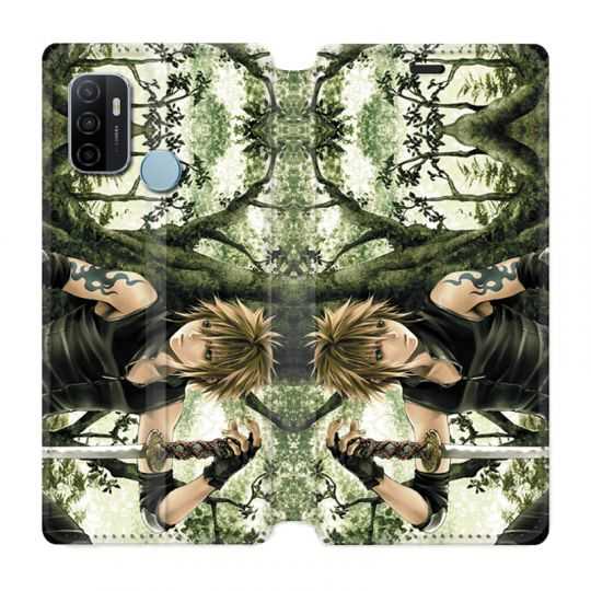 Housse Cuir Portefeuille Pour Oppo A53 / A53S Manga Bois
