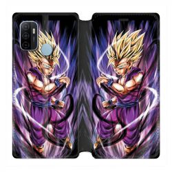 Housse Cuir Portefeuille Pour Oppo A53 / A53S Manga Dragon Ball Sangohan Violet