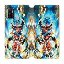 Housse Cuir Portefeuille Pour Oppo A53 / A53S Manga Dragon Ball Sangoku Blanc