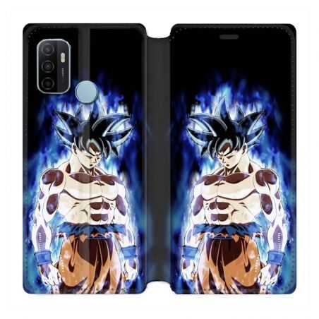 Housse Cuir Portefeuille Pour Oppo A53 / A53S Manga Dragon Ball Sangoku Noir