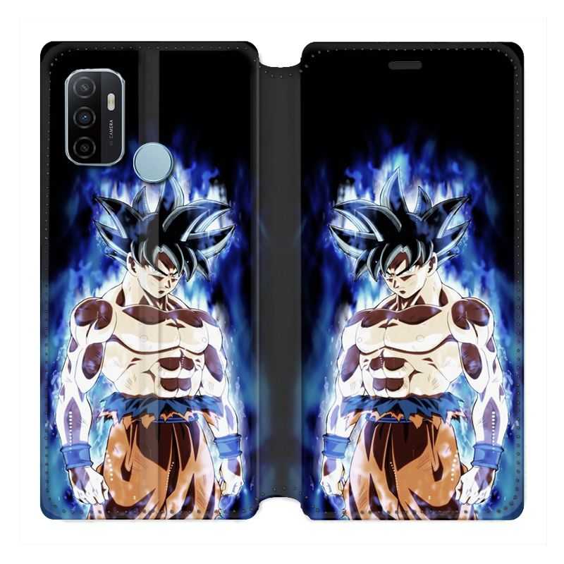 Housse Cuir Portefeuille Pour Oppo A53 / A53S Manga Dragon Ball Sangoku Noir