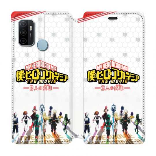 Housse Cuir Portefeuille Pour Oppo A53 / A53S Manga My Hero Academia Blanc