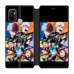 Housse Cuir Portefeuille Pour Oppo A53 / A53S Manga My Hero Academia Noir