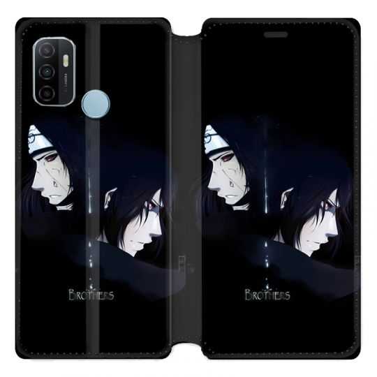 Housse Cuir Portefeuille Pour Oppo A53 / A53S Manga Naruto Sasuke Itachi