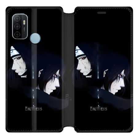 Housse Cuir Portefeuille Pour Oppo A53 / A53S Manga Naruto Sasuke Itachi