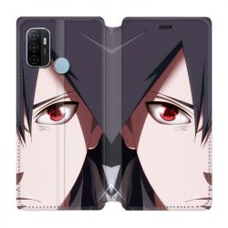 Housse Cuir Portefeuille Pour Oppo A53 / A53S Manga Naruto Sasuke visage