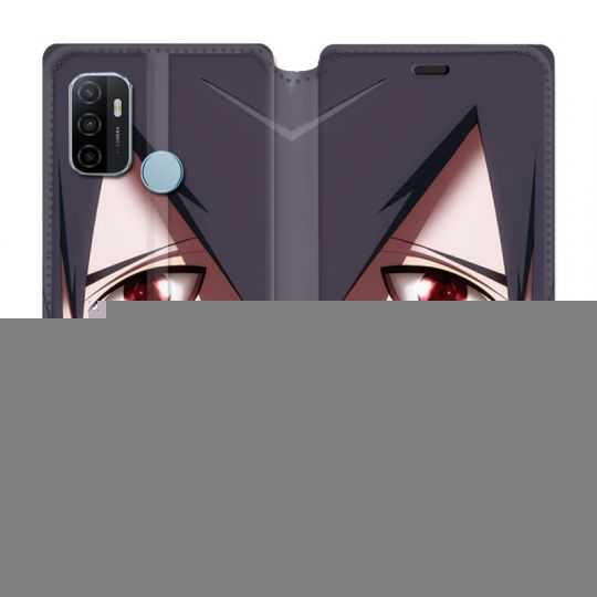 Housse Cuir Portefeuille Pour Oppo A53 / A53S Manga Naruto Sasuke visage