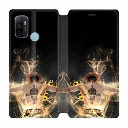 Housse Cuir Portefeuille Pour Oppo A53 / A53S Manga One Piece Ace Noir
