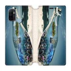 Housse Cuir Portefeuille Pour Oppo A53 / A53S Mer Bouteille