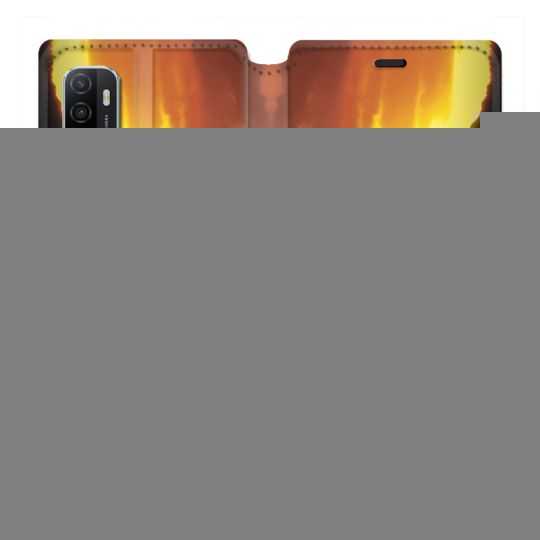 Housse Cuir Portefeuille Pour Oppo A53 / A53S Moto Cross Noir