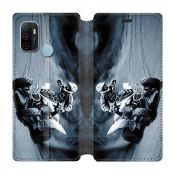 Housse Cuir Portefeuille Pour Oppo A53 / A53S Moto Quad