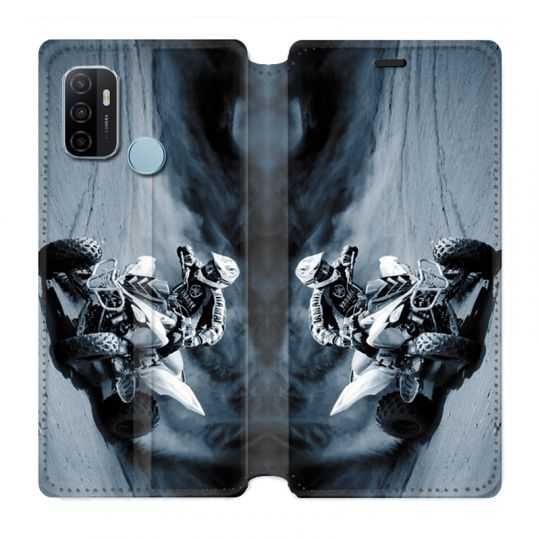 Housse Cuir Portefeuille Pour Oppo A53 / A53S Moto Quad