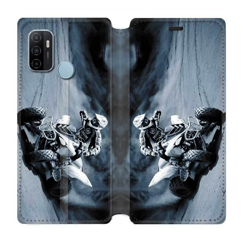 Housse Cuir Portefeuille Pour Oppo A53 / A53S Moto Quad