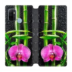 Housse Cuir Portefeuille Pour Oppo A53 / A53S Orchidee Bambou