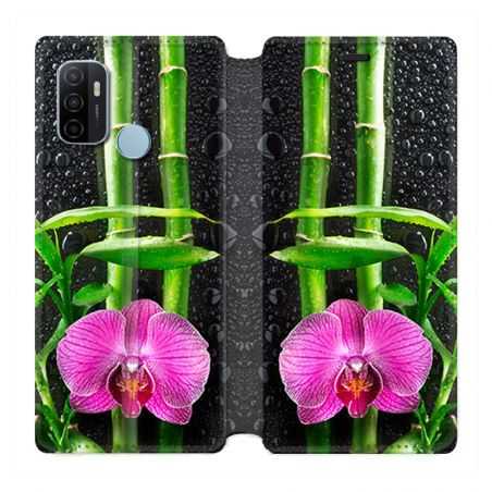 Housse Cuir Portefeuille Pour Oppo A53 / A53S Orchidee Bambou