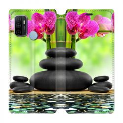 Housse Cuir Portefeuille Pour Oppo A53 / A53S Orchidee Eau