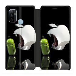 Housse Cuir Portefeuille Pour Oppo A53 / A53S Pomme Dent