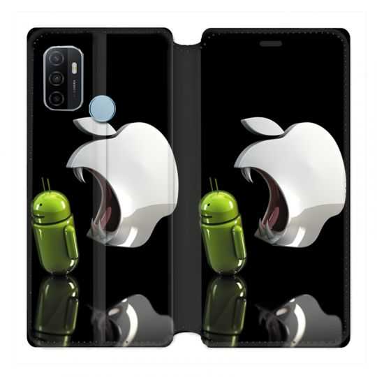 Housse Cuir Portefeuille Pour Oppo A53 / A53S Pomme Dent
