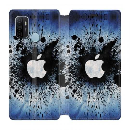 Housse Cuir Portefeuille Pour Oppo A53 / A53S Pomme Eclaboussure