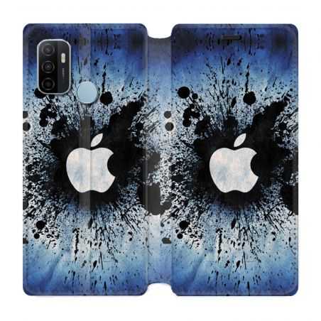 Housse Cuir Portefeuille Pour Oppo A53 / A53S Pomme Eclaboussure