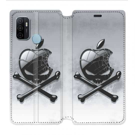 Housse Cuir Portefeuille Pour Oppo A53 / A53S Pomme Tete Mort