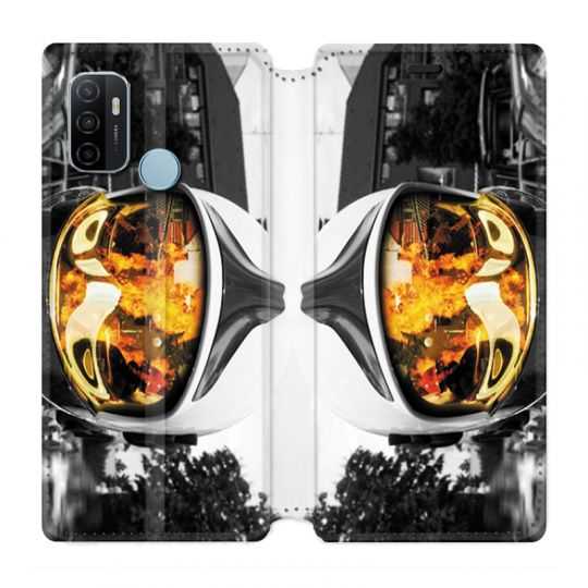 Housse Cuir Portefeuille Pour Oppo A53 / A53S Pompier Casque Feu
