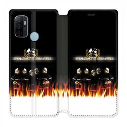 Housse Cuir Portefeuille Pour Oppo A53 / A53S Pompier Soldat