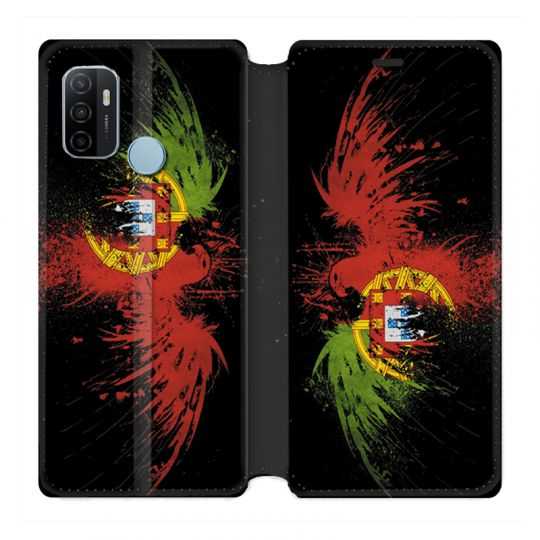 Housse Cuir Portefeuille Pour Oppo A53 / A53S Portugal Aigle